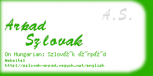 arpad szlovak business card